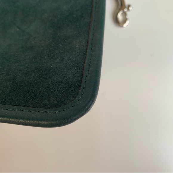 BOGO‼️ Auth Coach pouch wristlet forest green suede - Picture 3 of 16